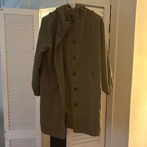 Olive Green Hooded Raincoat